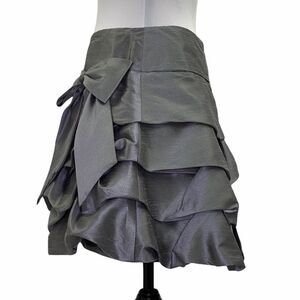 Takara Gray Ruffled Mini A-line Bubble Skirt 7